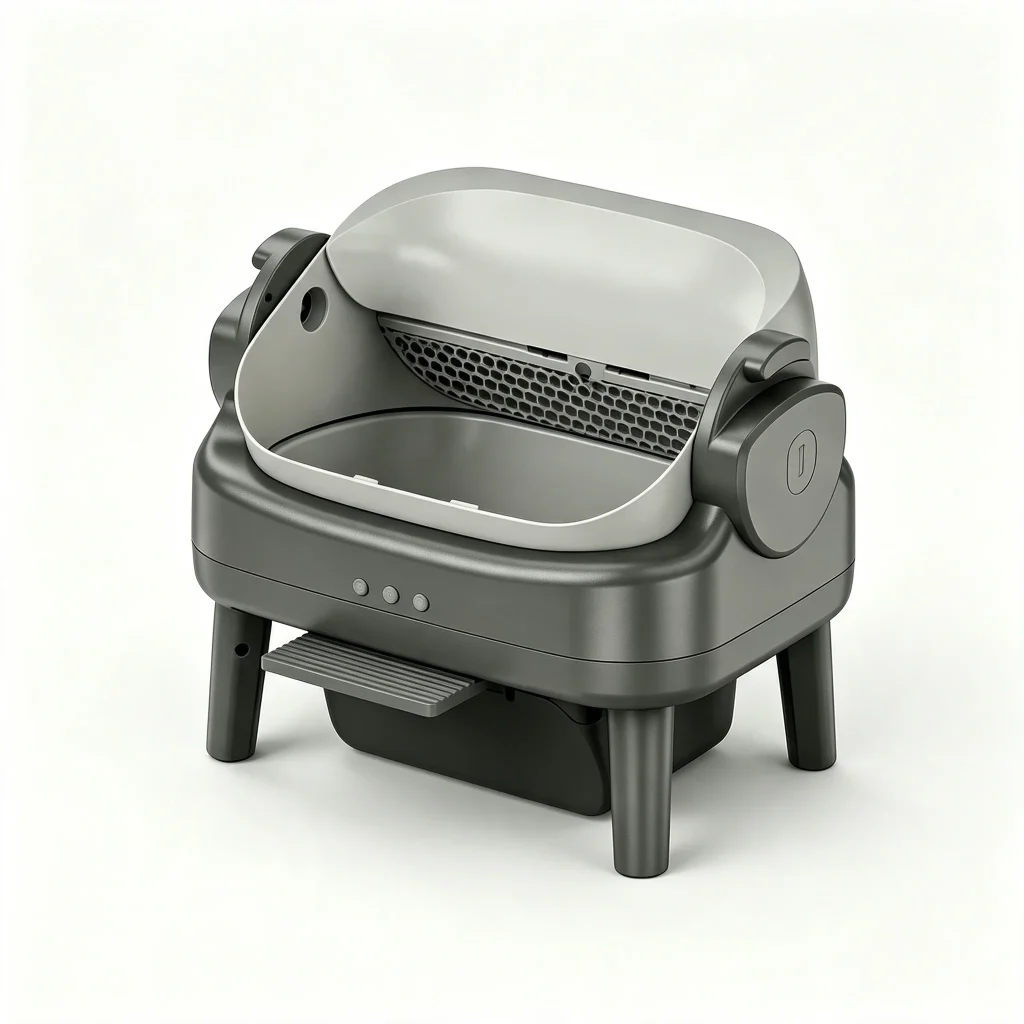 Semi Enclosed Smart Litter Box App Black